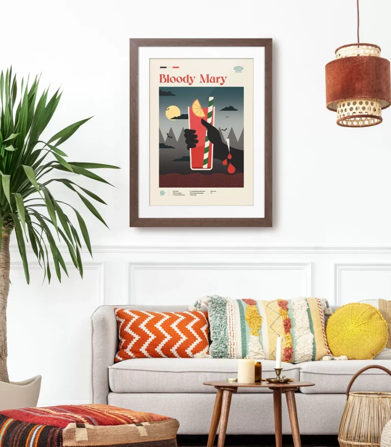 Mid-century modern Bloody Mary Cocktail poster