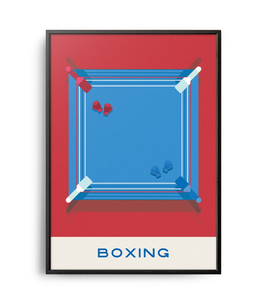 Mid-century modern Boxing poster - Weekend Concept