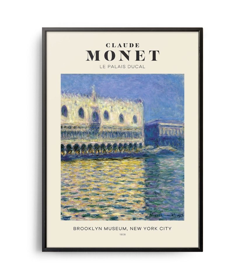 Mid-century modern Claude Monet Le Palais Ducal poster