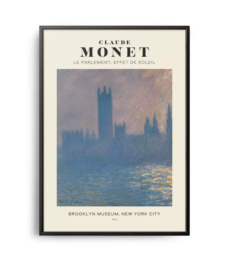 Mid-century modern Claude Monet Le Parlement, Effet de Soleil poster