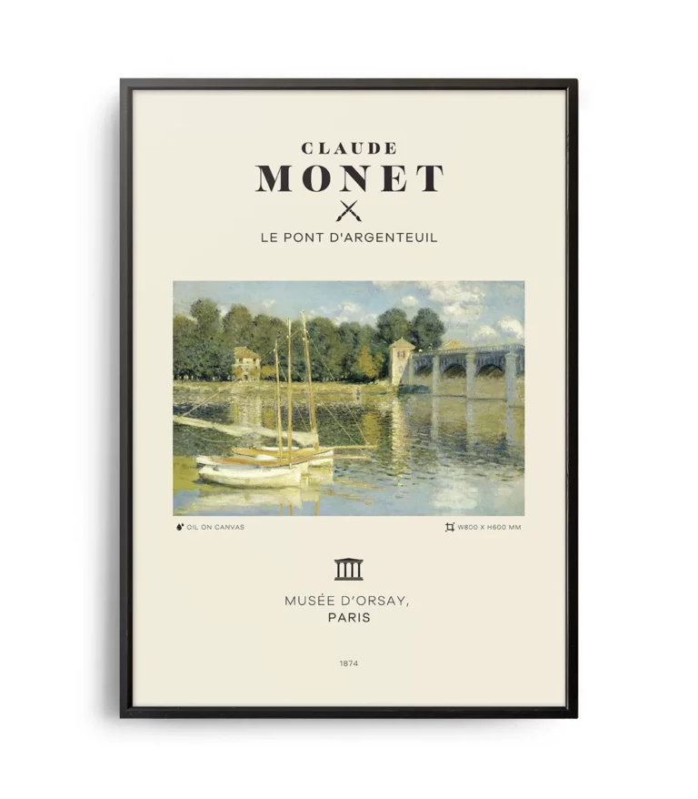 Mid-century modern Claude Monet Le Pont d'Argenteuil poster