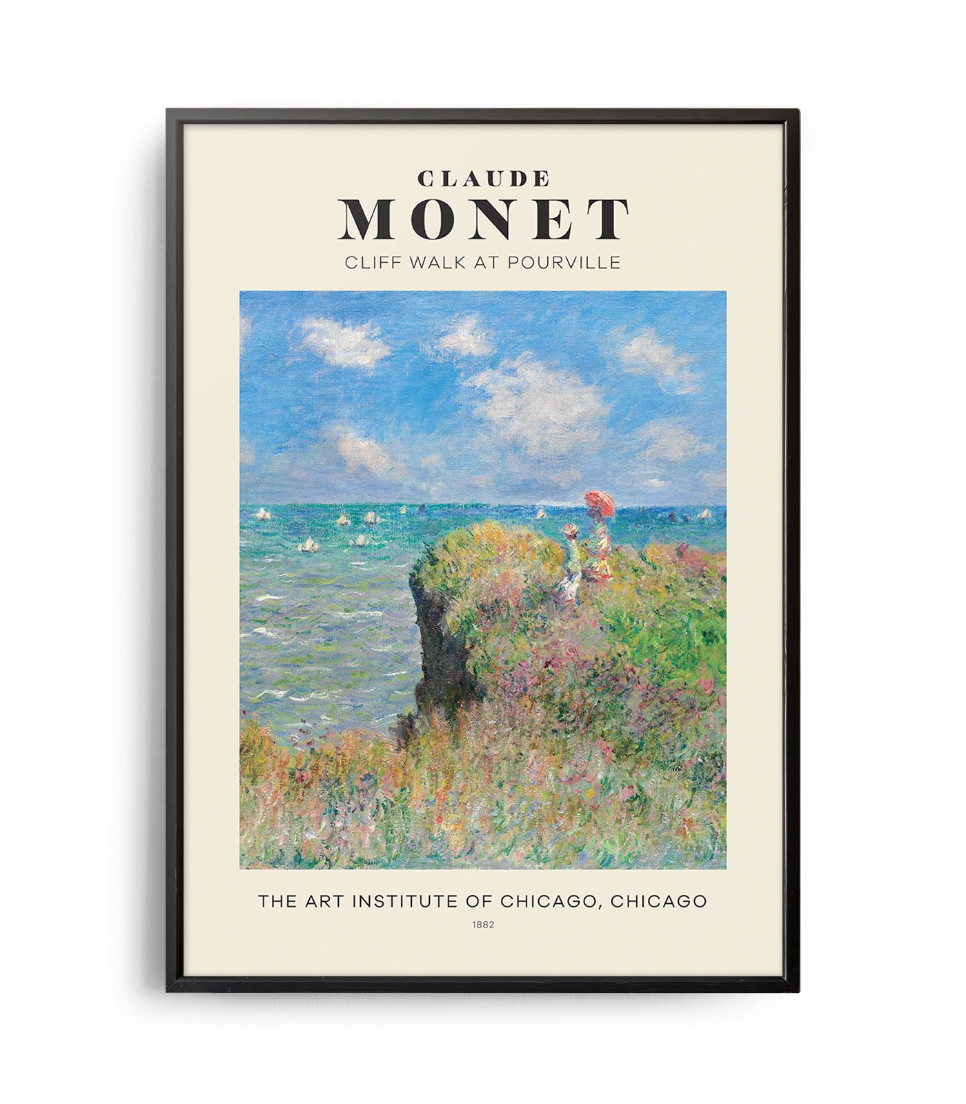 Mid-century modern Claude Monet The Cliff Walk at Pourville poster ...