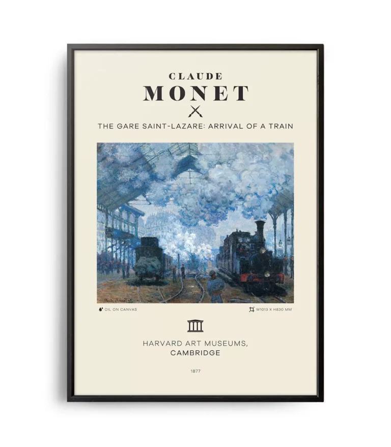 Mid-century modern Claude Monet The Gare Saint-Lazare: Arrival of a Train poster