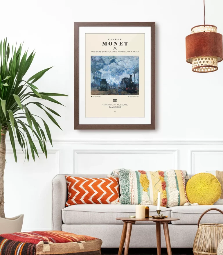 Mid-century modern Claude Monet The Gare Saint-Lazare: Arrival of a Train poster