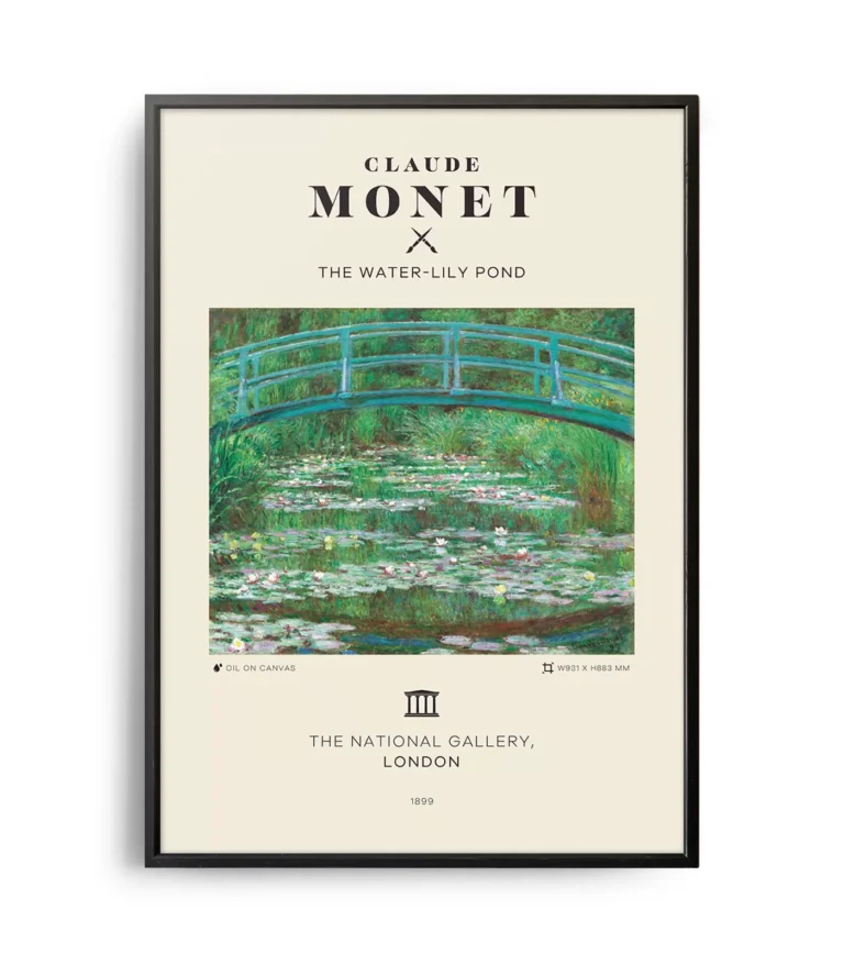 Mid-century modern Claude Monet The Water Lily Pond poster