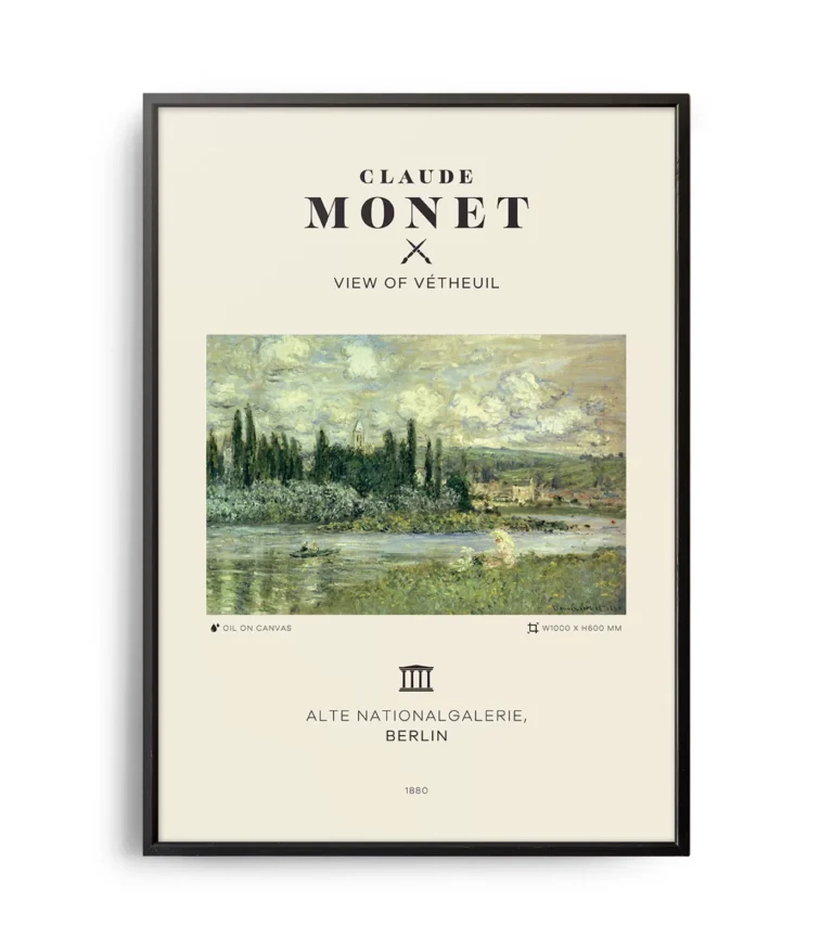 Mid-century modern Claude Monet View of Vétheuil poster