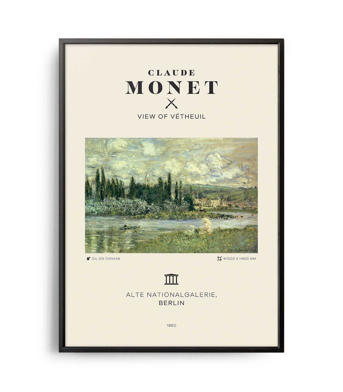 Mid-century modern Claude Monet View of Vétheuil poster - Weekend Poster