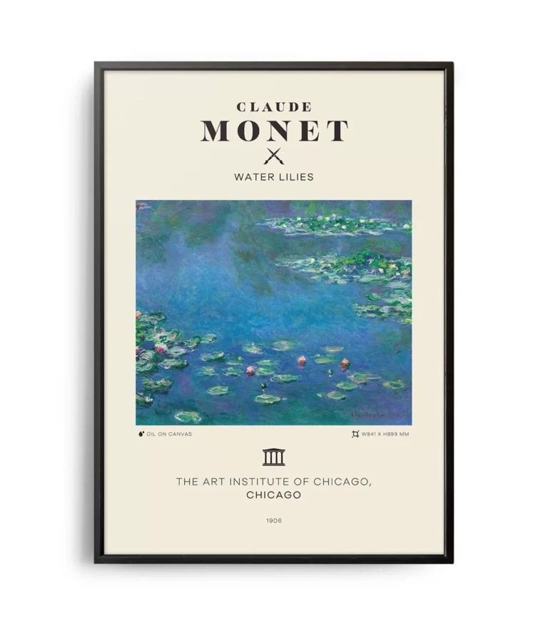 Mid-century modern Claude Monet Water Lilies poster