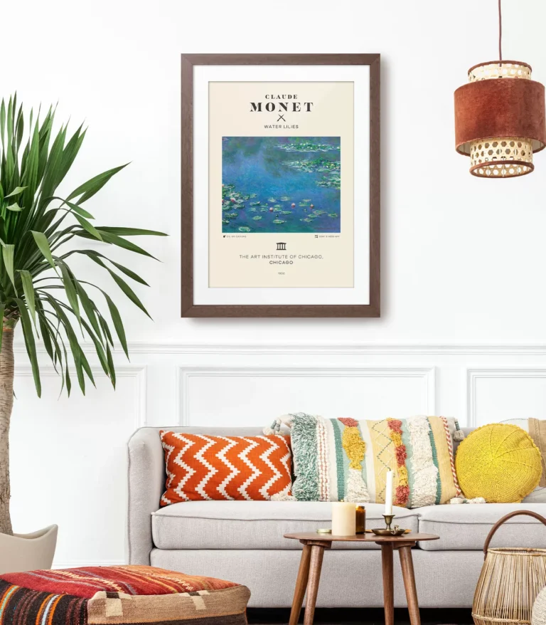 Mid-century modern Claude Monet Water Lilies poster