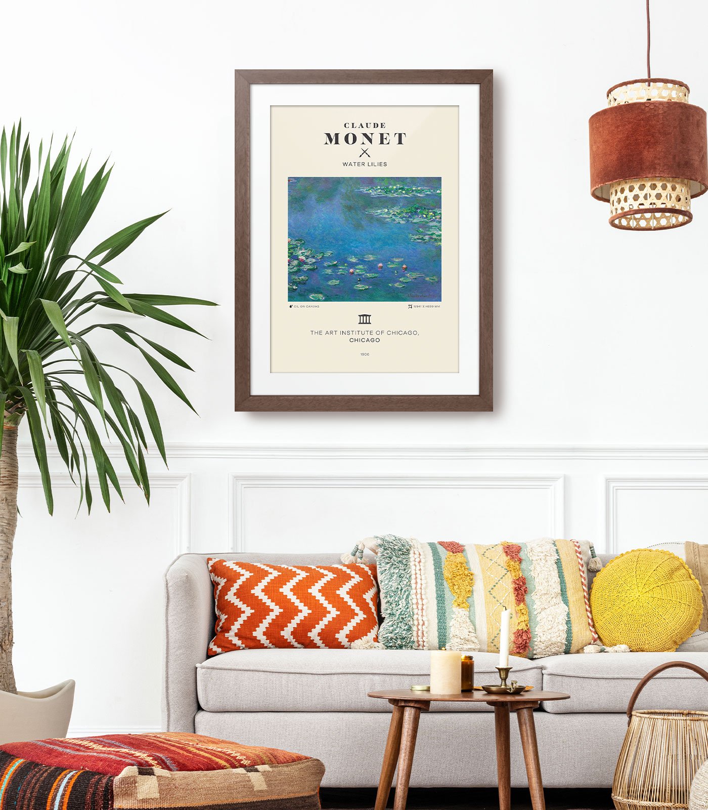 Mid-century modern Claude Monet Water Lilies poster - Weekend Poster