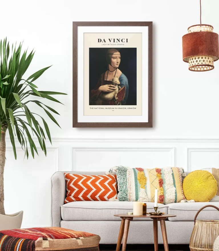 Mid-century modern Leonardo da Vinci Lady with an Ermin poster