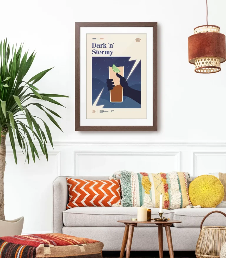 Mid-century modern Dark 'N' Stormy Cocktail poster