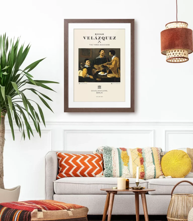 Mid-century modern Diego Velázquez The Three Musicians poster