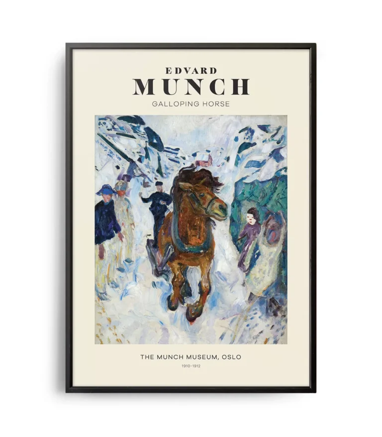 Mid-century modern Edvard Munch Galloping Horse poster