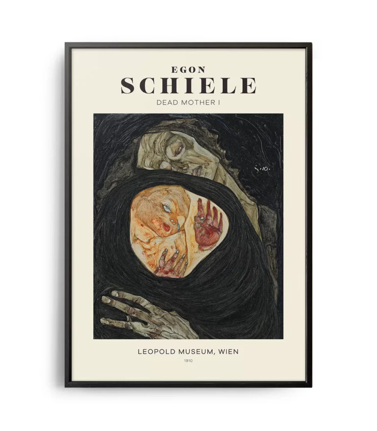 Mid-century modern Egon Schiele Dead Mother poster
