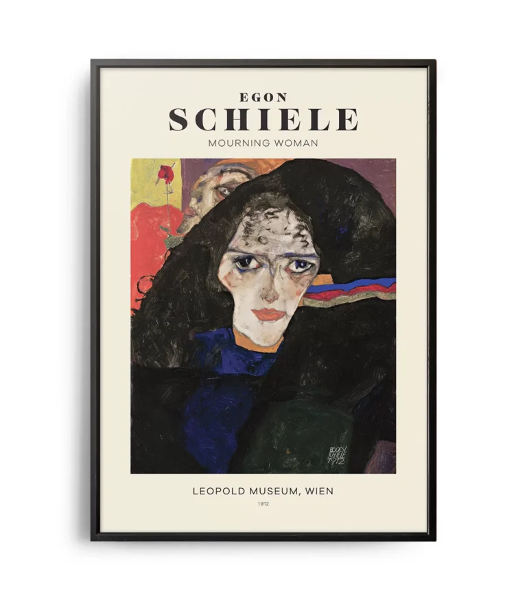 Mid-century modern Egon Schiele Mourning Woman poster