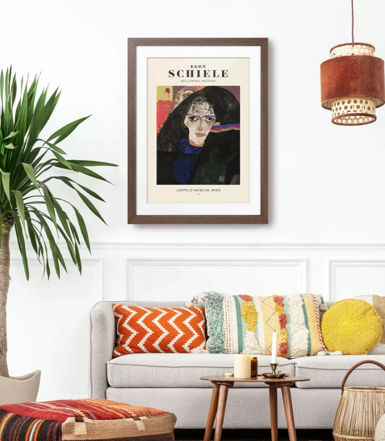 Mid-century modern Egon Schiele Mourning Woman poster