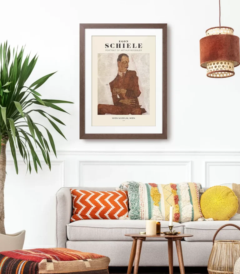 Mid-century modern Egon Schiele Portrait of Arthur Roessler poster