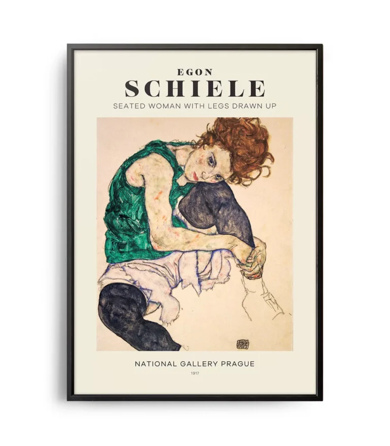 Mid-century modern Egon Schiele Seated Woman with Legs Drawn Up poster