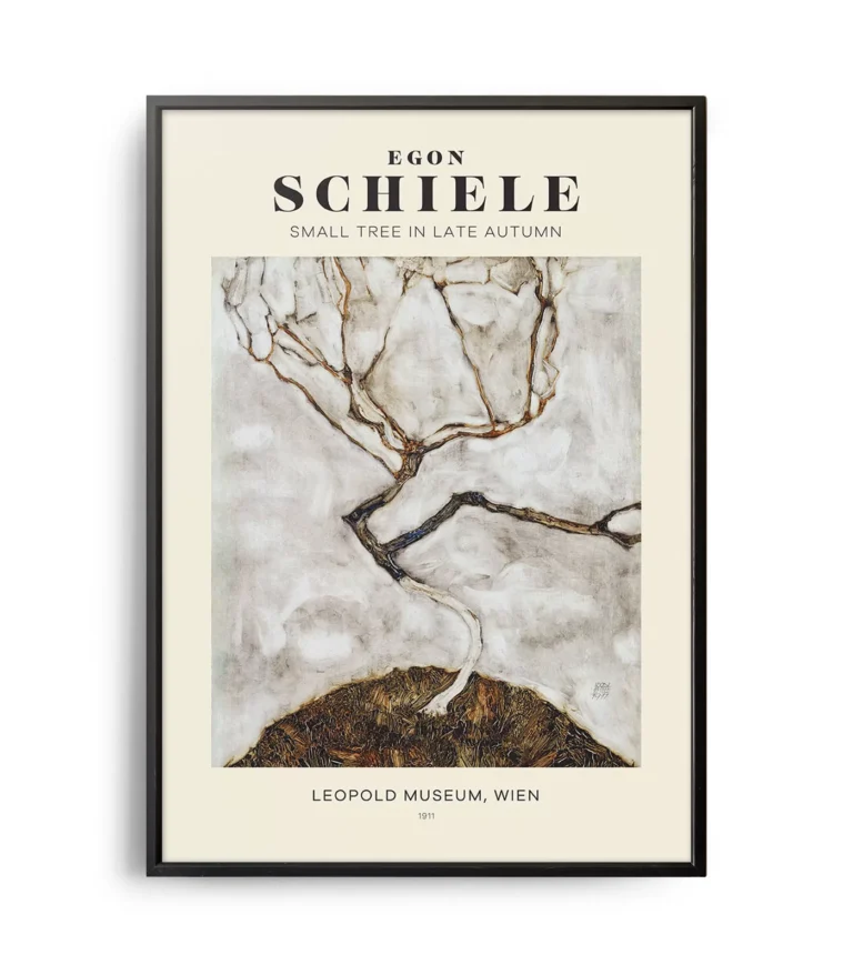 Mid-century modern Egon Schiele Small Tree in Late Autumn poster