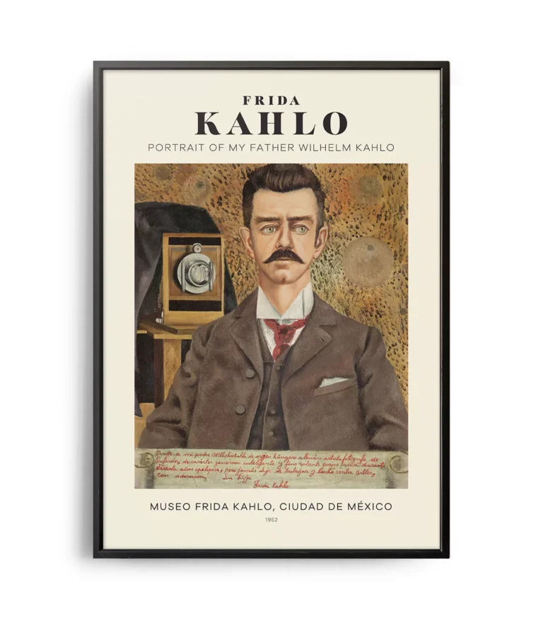 Mid-century modern Frida Kahlo Portrait of My Father Wilhelm Kahlo poster