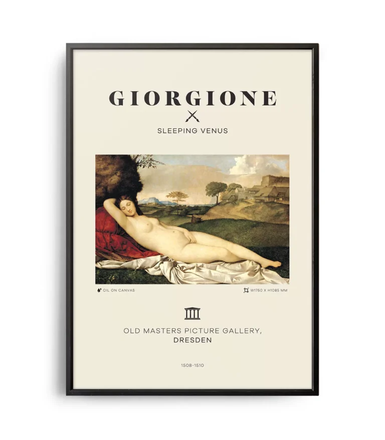Mid-century modern Giorgione and Titian Sleeping Venus poster