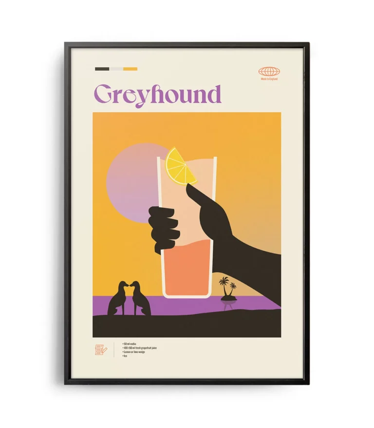 Mid-century modern Greyhound Cocktail poster