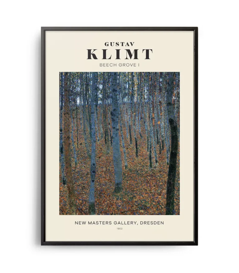 Mid-century modern Gustav Klimt Beech Grove poster