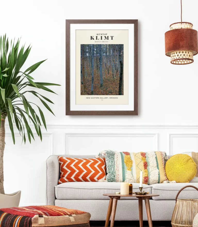 Mid-century modern Gustav Klimt Beech Grove poster