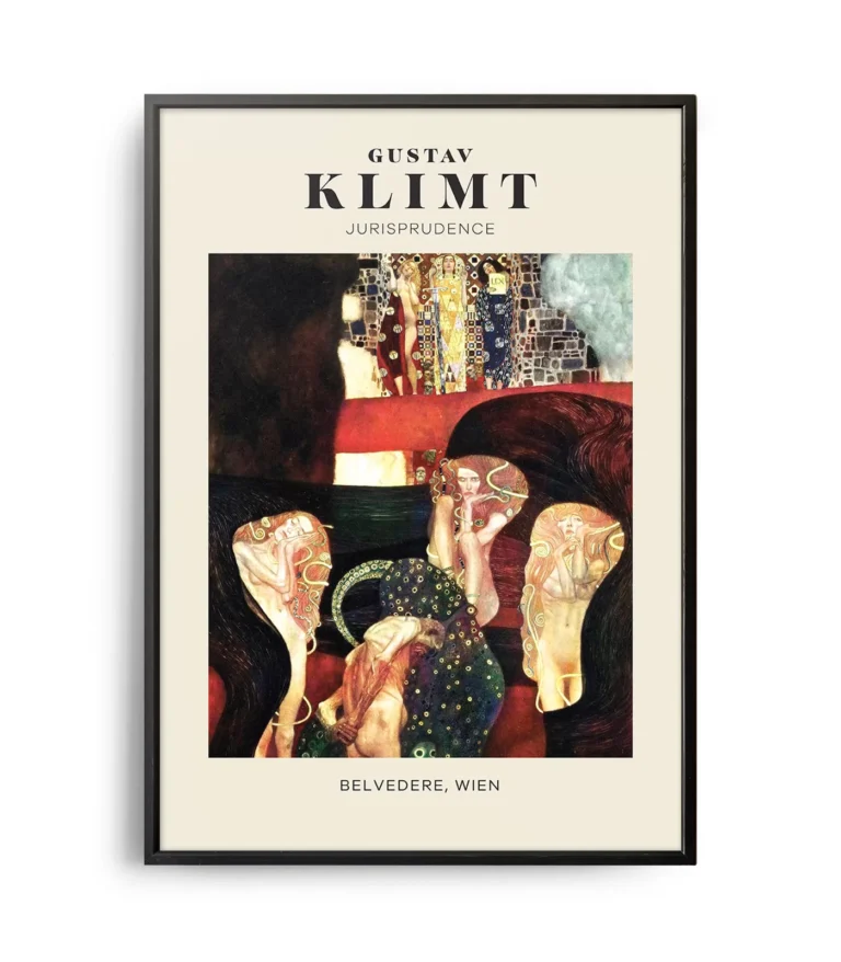 Mid-century modern Gustav Klimt Jurisprudence poster
