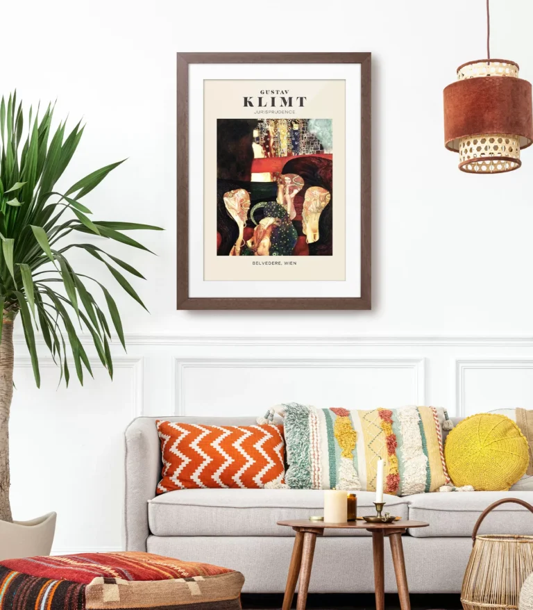 Mid-century modern Gustav Klimt Jurisprudence poster