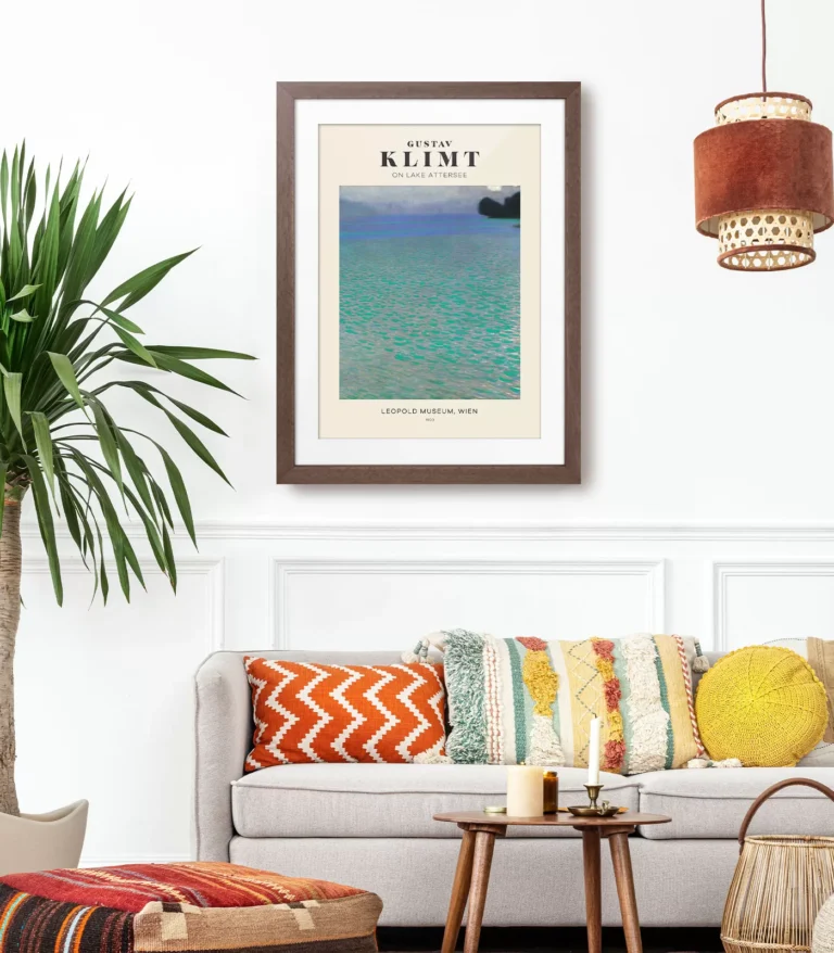 Mid-century modern Gustav Klimt On Lake Attersee poster