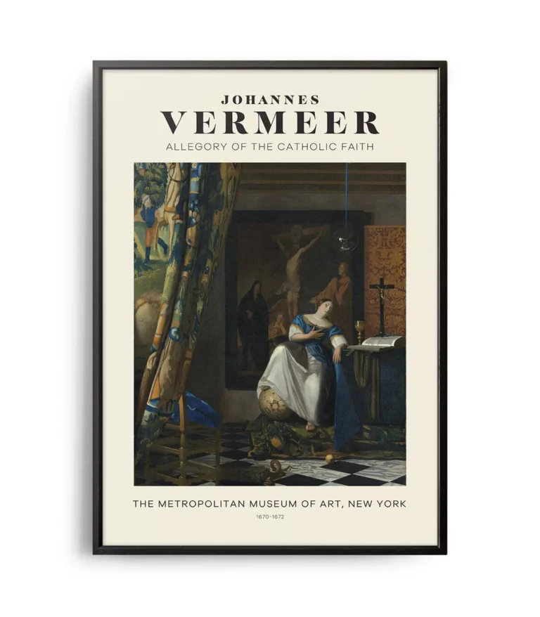 Mid-century modern Johannes Vermeer Allegory of The Catholic Faith poster