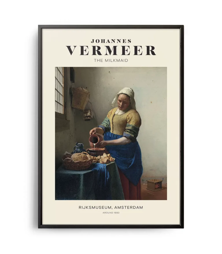 Mid-century modern Johannes Vermeer The Milkmaid poster