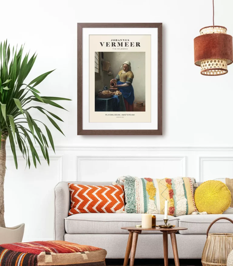 Mid-century modern Johannes Vermeer The Milkmaid poster