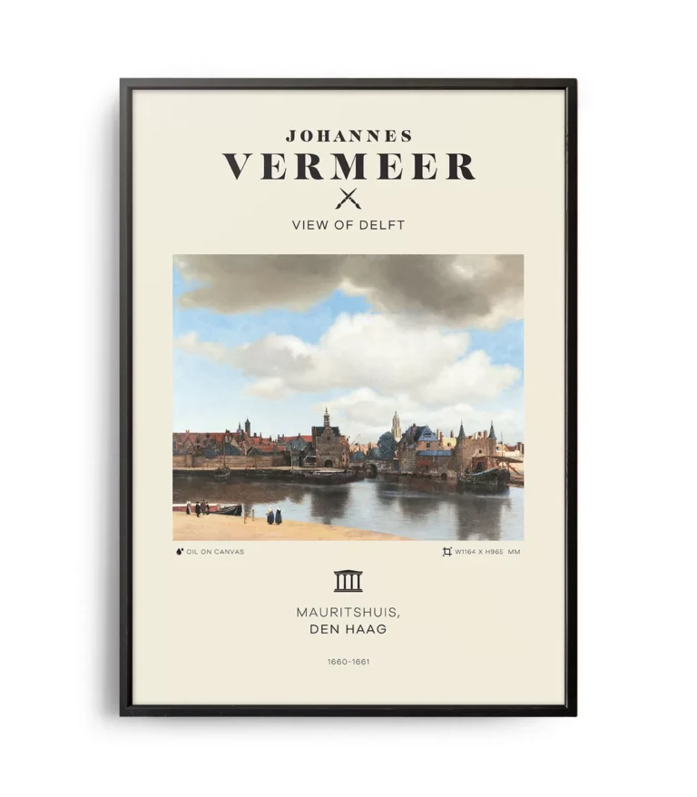 Mid-century modern Johannes Vermeer View of Delft poster