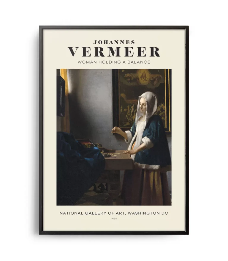 Mid-century modern Johannes Vermeer Woman Holding a Balance poster