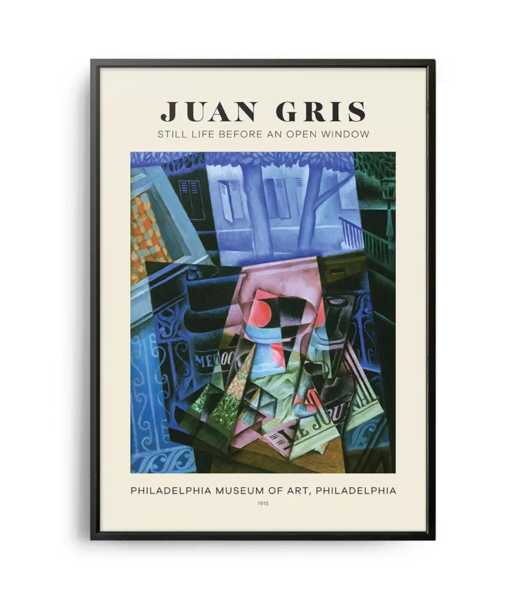 Mid-century modern Juan Gris Still Life Before an Open Window poster