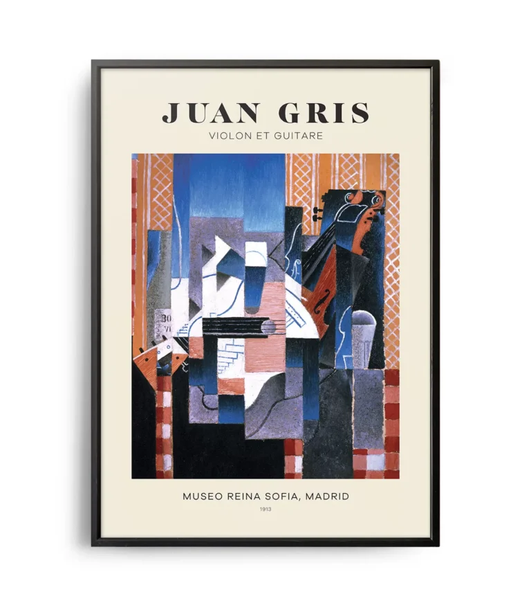Mid-century modern Juan Gris Violon et Guitare poster