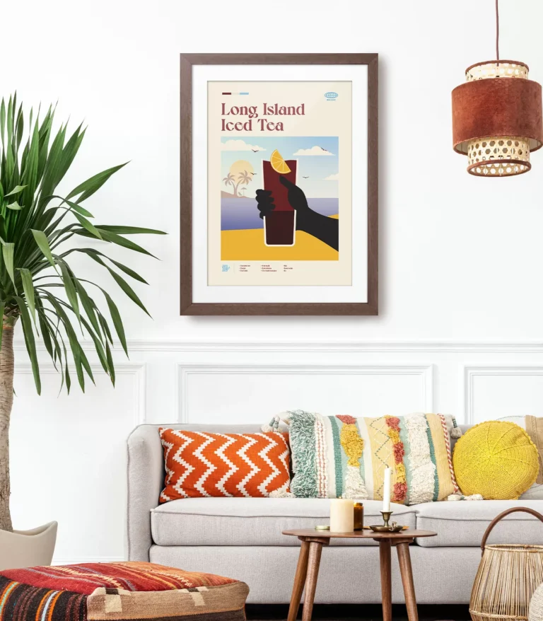 Mid-century modern Long Island Iced Tea Cocktail poster