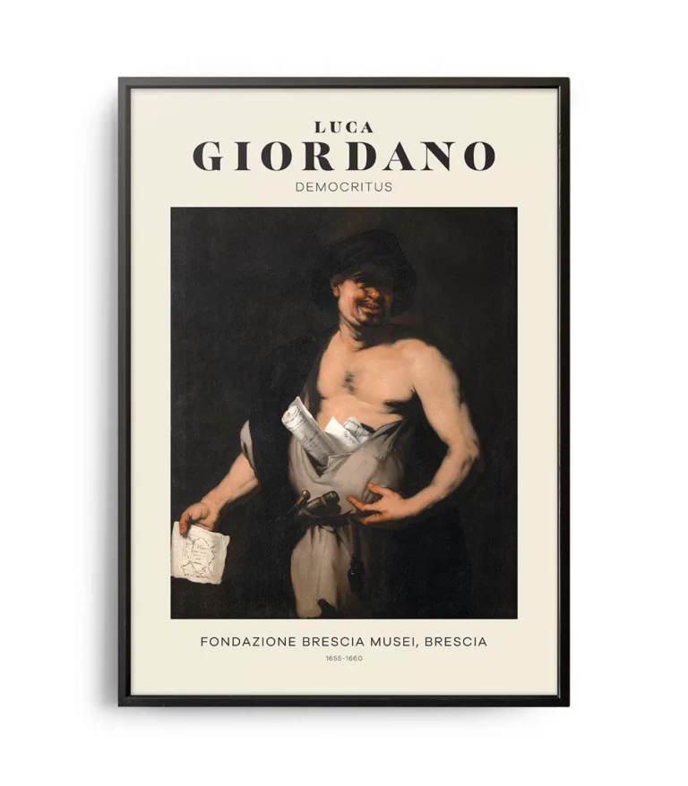 Mid-century modern Luca Giordano Democritus poster