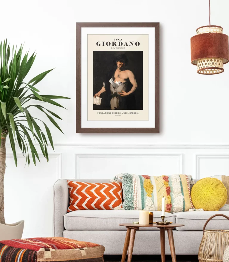Mid-century modern Luca Giordano Democritus poster