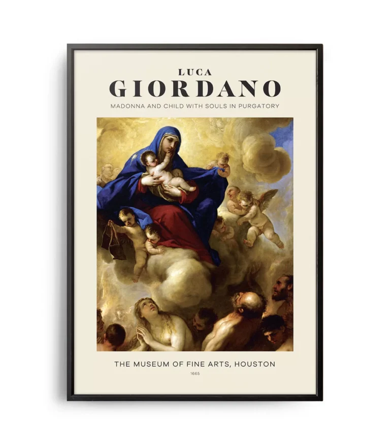 Mid-century modern Luca Giordano Madonna and Child with Souls in Purgatory poster