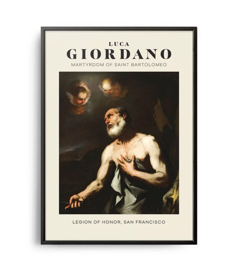 Mid-century modern Luca Giordano Martyrdom of Saint Bartolomeo poster