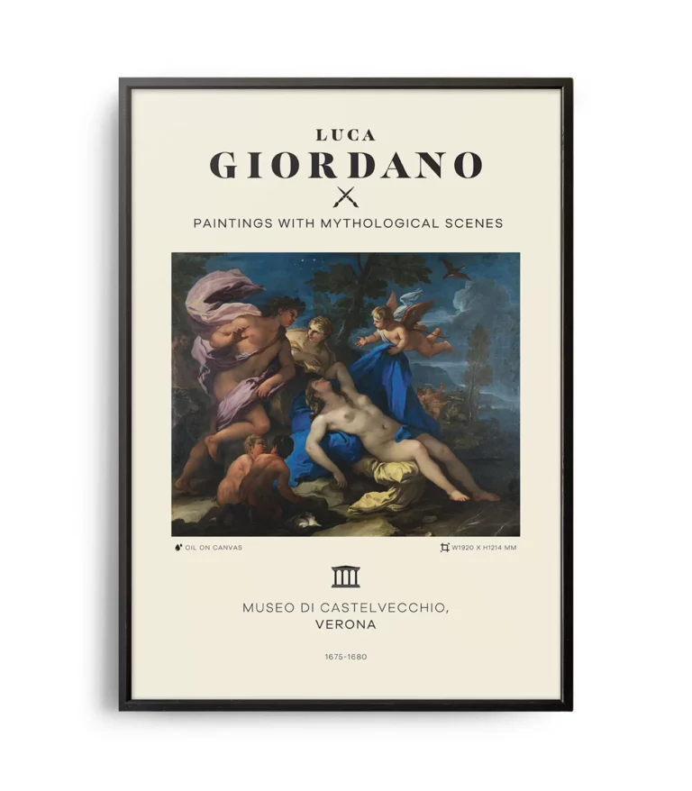 Mid-century modern Luca Giordano Paintings with Mythological Scenes poster