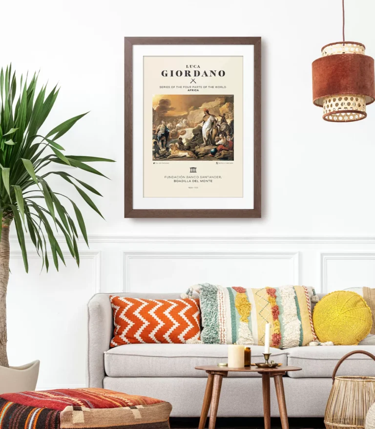 Mid-century modern Luca Giordano Series of the Four Parts of the World Africa poster