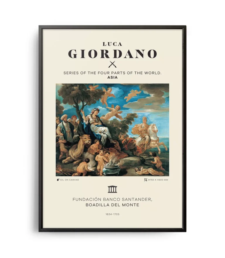 Mid-century modern Luca Giordano Series of the Four Parts of the World Asia poster