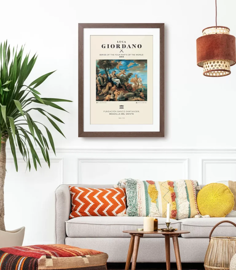 Mid-century modern Luca Giordano Series of the Four Parts of the World Asia poster