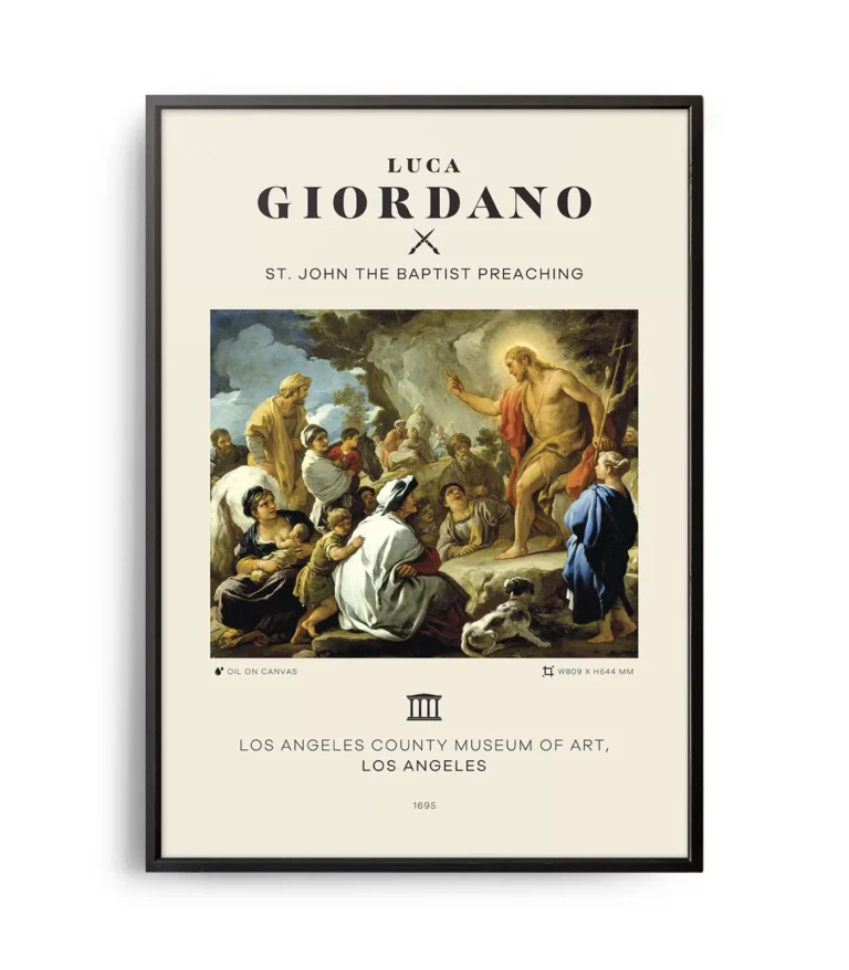 Mid-century modern Luca Giordano St. John the Baptist Preaching poster