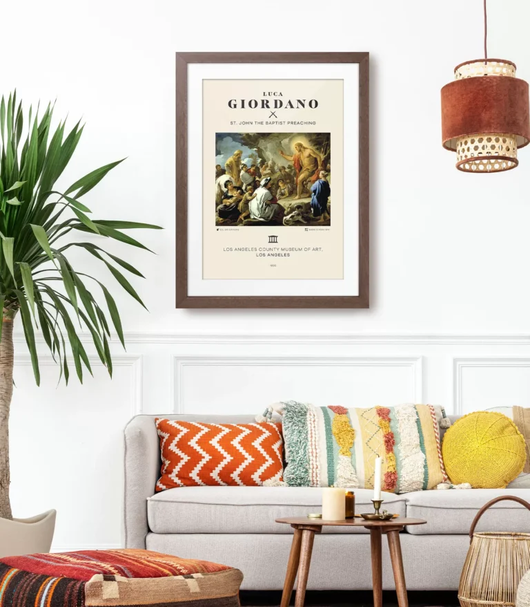 Mid-century modern Luca Giordano St. John the Baptist Preaching poster